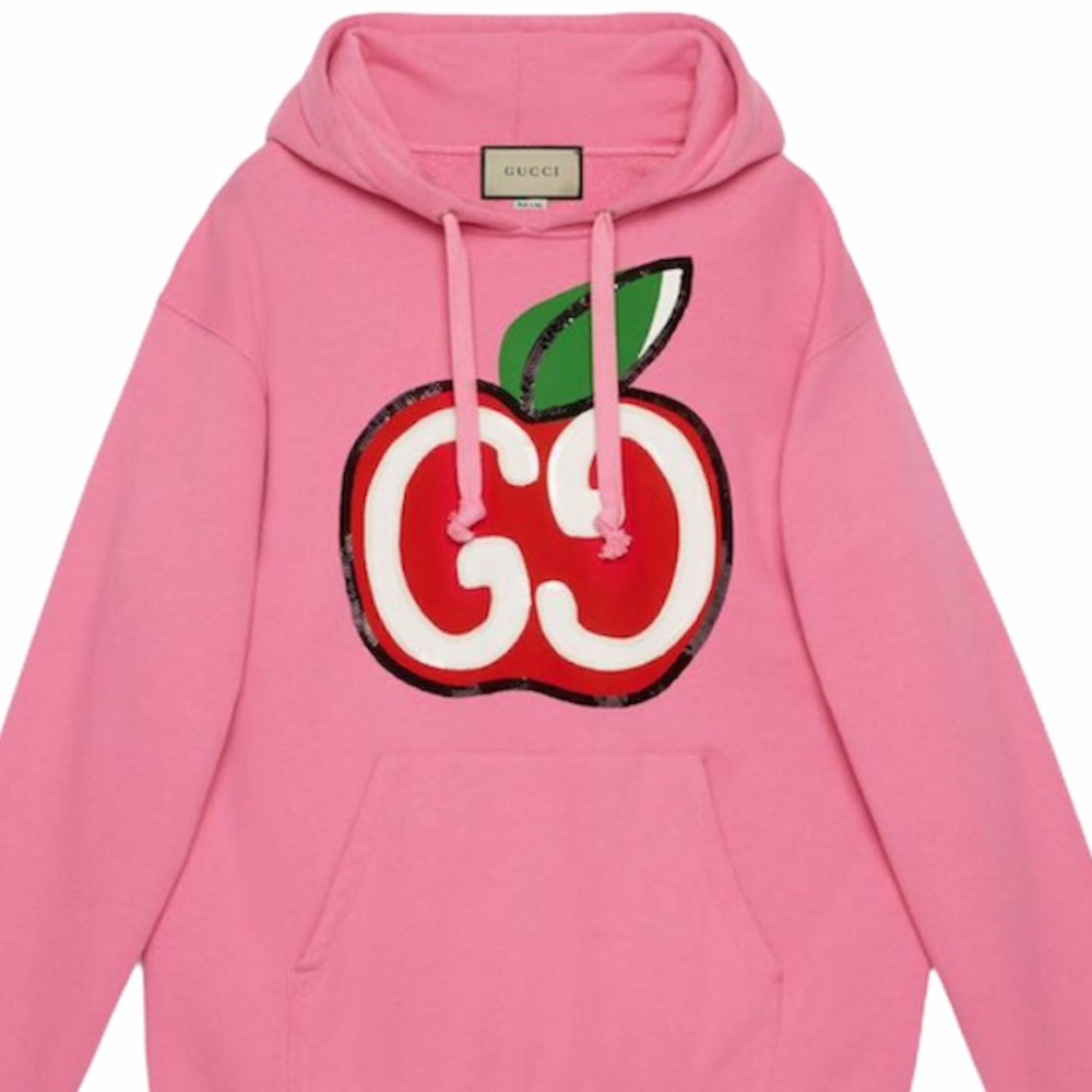 Brand New Gucci Hooded Sweatshirt GG Apple Print